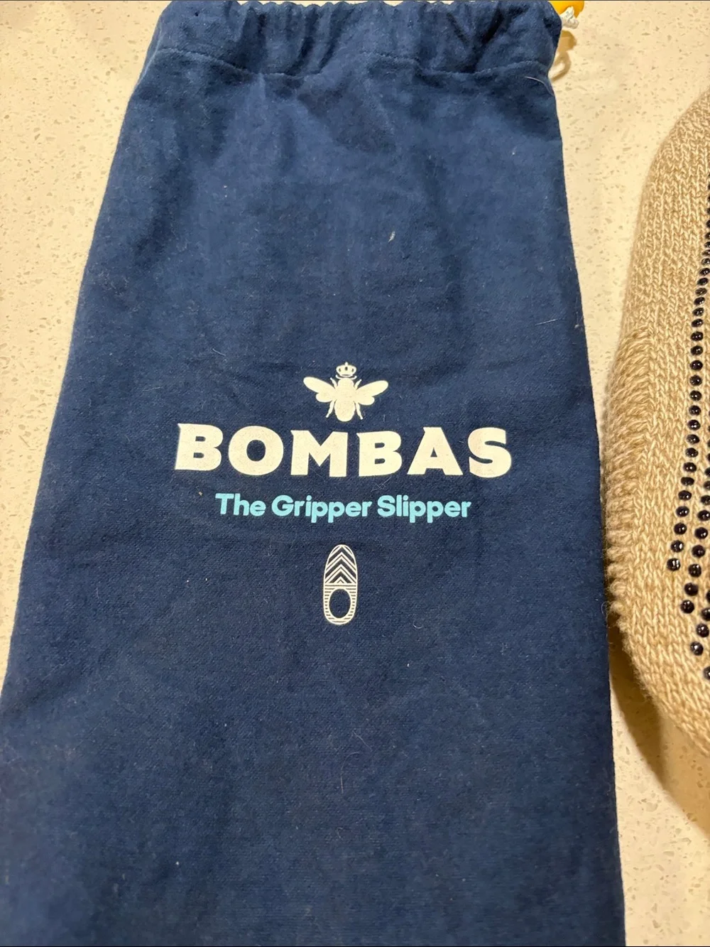 Bombas Men's/Unisex Tan Knit Slipper Socks